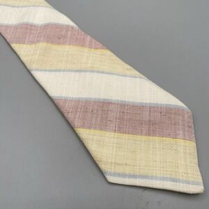 Neil Martin Linen Viscose Necktie Striped Pastels Spring Summer‎ Wedding Vintage